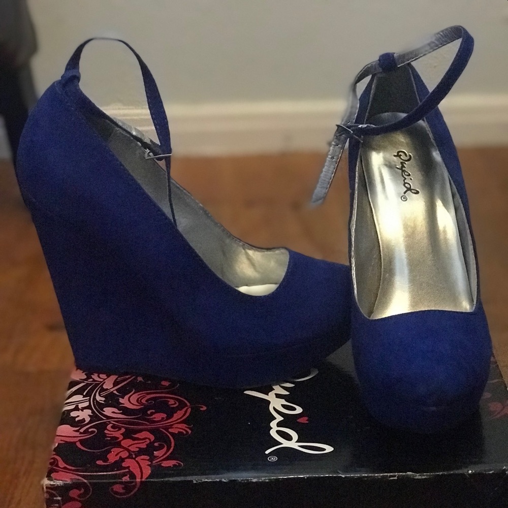 Royal Blue Suede Heels